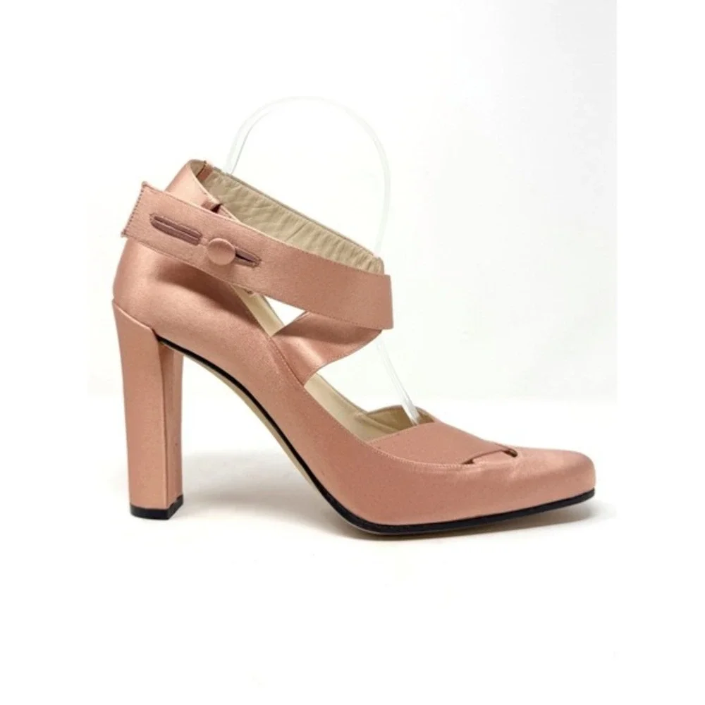 Gucci Tom Ford 2001 Runway Satin Heels Pink‎ 37.5 Vintage Y2k